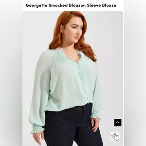 Mint green blouse